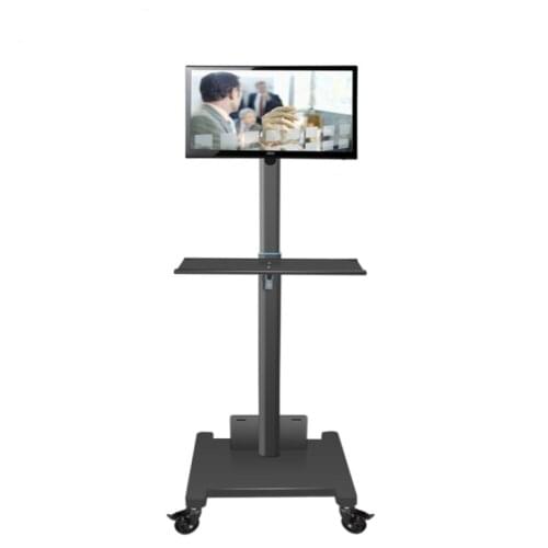 Touch all-in-one machine sitting and standing alternately floor mobile bracket is suitable for 17-42 inches luxury double tray