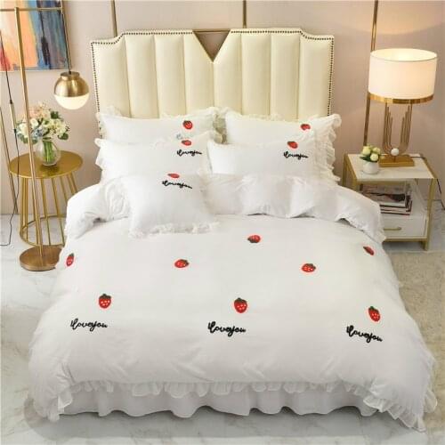 Cilected INS Rainbow Towel Embroidered Single Quilt Cover Chiffon Lace Girl Heart Dormitory Duvet Cover Bedding Bag Home Decor