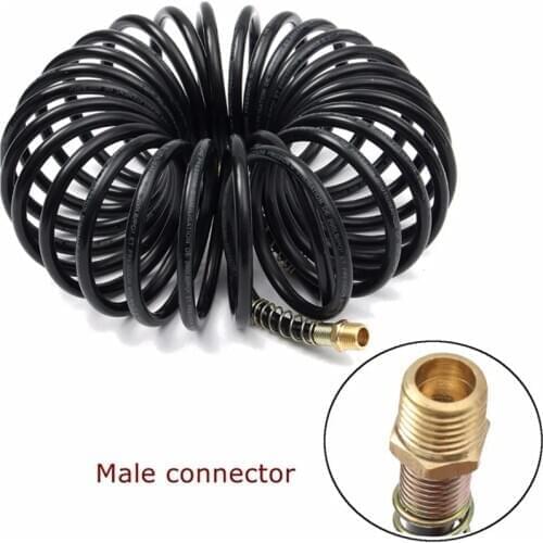 WENXING 7.5m Air Compressor Recoil Hose Line Spring Tube Coil Tools Kit 25FT 1/4''NPT 150PSI 8mm
