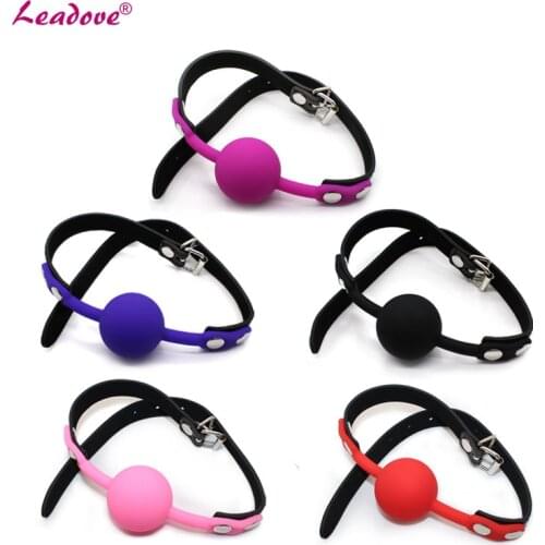 Adult Slave Harness Silicone Ball Open Mouth Gag BDSM Bondage Fetish Mouth Restraint Sex Toy for Woman Exotic Fun Accessories