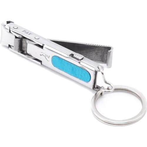 1PC Stainless Steel Ultra-thin Foldable Hand Toe Nail Clippers Cutter With Keychain Cutter Trimmer Silver Nail Art Tool Key Ring