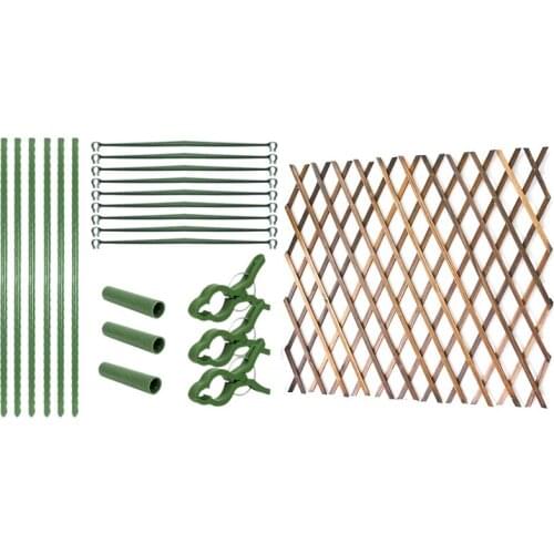 21x Plant Support Cages,Tomato Garden Cages with Clip & 1x Retractable Artificial Garden Fence Expandable