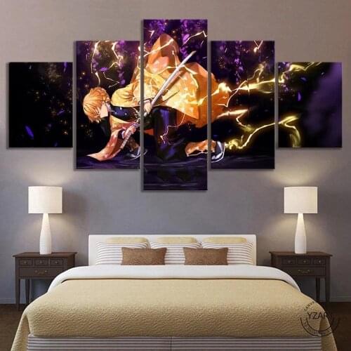 5 Piece Canvas Art Frame Hd Printing Modular Modern Home Decoration Vampire Killer Anime Poster Photo Bedroom Frame Decor