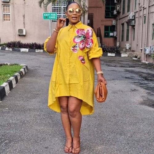 African Sequin Embroidery Shirt Long Dresses For Women 2021 Africa Clothes Dress Dashiki Ladies Clothing Ankara Africa Dress