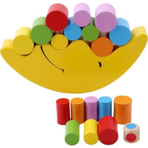 Moon Balancing Frame Block Toys For Children Early Learning Education Development Toy Montessori Balance Wooden Blocks Toys