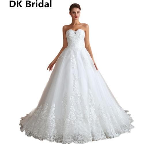 Ball Gowns Sweetheart White Ivory Wedding Dresses 2019 with Sequined Princess Bridal Dress Marriage Bridal Gown vestido de noiva