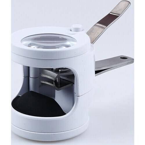 XT-8028 Barrel Type Magnifying Glass with Finger Clip Knife Portable Nail Clippers Magnifying Glass with LED Light