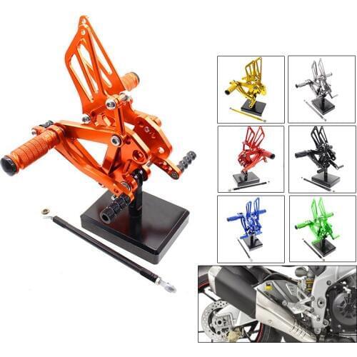 CNC Aluminum Motorcycle Rear Adjustable Rear Sets Set Footrests For Kawasaki Ninja ZX6R ZX636 ZX 9R ZX 6R 1999-2002