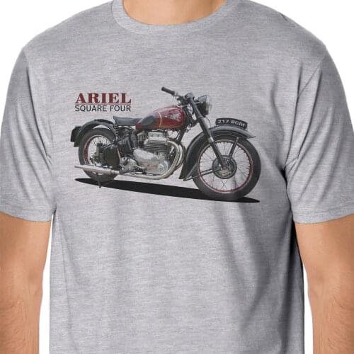 Men Creative Casual Casual Short Sleeve T-shirt Novelty Retro Bikes - Classic Ariel Square Four Inspired design a T shirt
