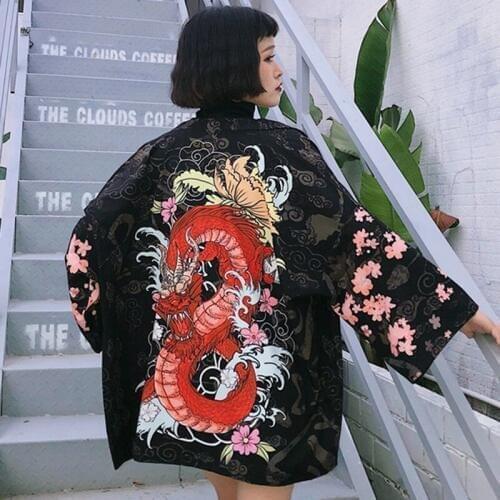 Kimonos Woman 2020 Japanese Kimono Cardigan Cosplay Shirt Blouse for Women Japanese Yukata Female Summer Beach Kimono