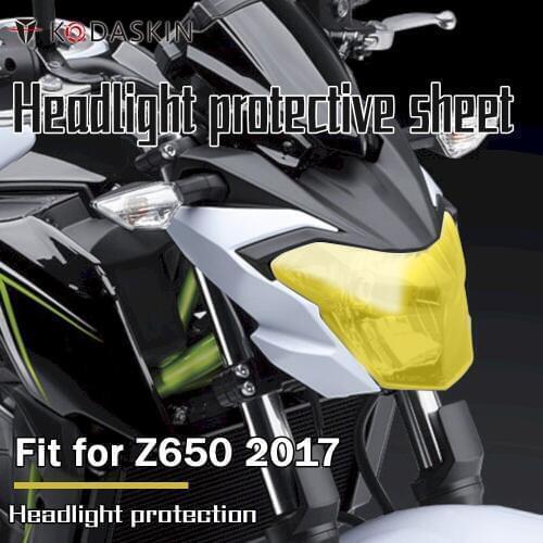 KODASKIN Motorcycle ABS Headlamp Headlight Protection Cover Headlight Screen Lens Protective Cover Fit For Kawasaki Z650 2017