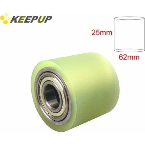 Furniture wheel.Diameter 62mm, length 25mm,PU polyurethane roller with bearing,Soft surface,Pipeline transmission Rubber wheel