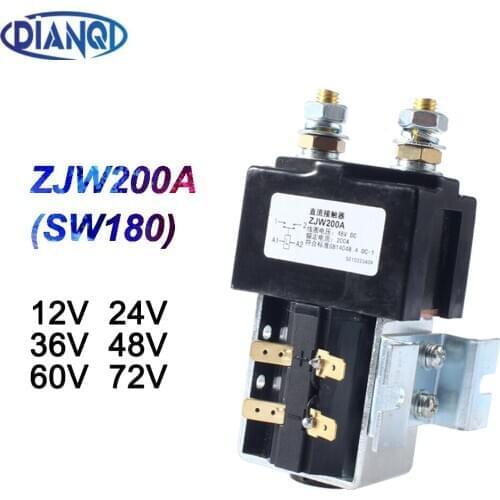 SW180 NO (normally open ) style 12V 24V 36V 48V 60V 72V 200A DC Contactor ZJW200A for forklift handling wehicle car winch