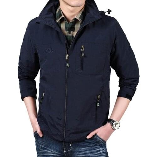 Spring Autumn Jacket Coat Men Military Casual Loose Hooded Collar Breathable Mesh Liner Outerwear Quick Dry Jacket Men