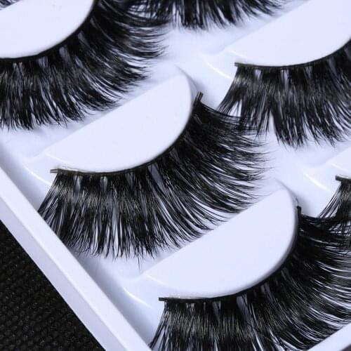 50% Hot Sale 5 Pairs Ultra-bushy Curled Makeup Accessories Fashion Mink Hair Long Thickening False Eyelashes Extension Makeup