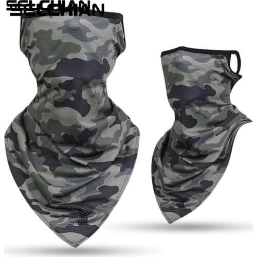 Hot new Triangle Scarf Tube Camo Hanging Ear Scarves Face Covers Mask Military Bandana Windproof Neck Gaiter Headband Men Women