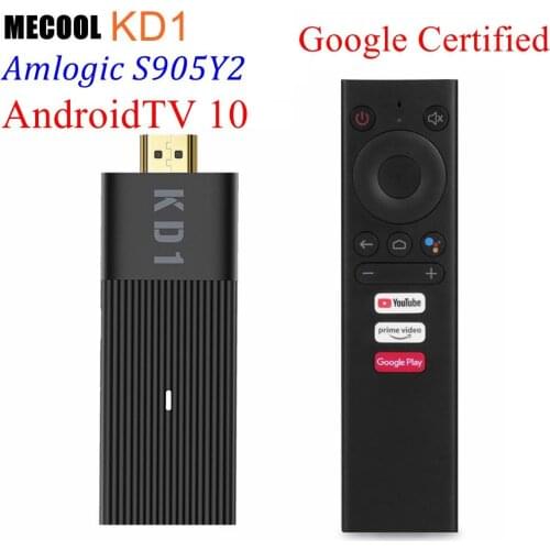 Mecool KD1 TV Stick Amlogic S905Y2 TV Box Android 10 2GB 16GB 2.4G&5G Dual Wifi BT 4.2 Google Certified Voice 1080P H.265 4K
