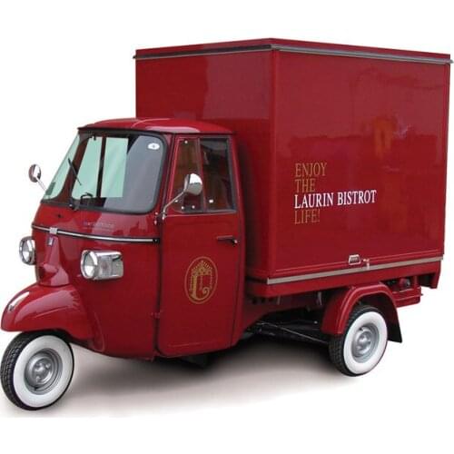 Mobile Electric Food Truck Piaggio Ape Tricycle Street Coffee Cart Fast Food Vending Van