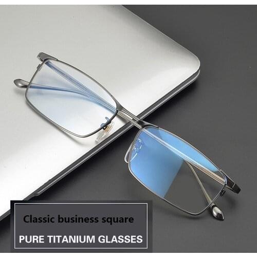 2021 New Mens Glasses Myopia Business Reading Eyeglasses Titanium Retro Square gafas Prescription Computer Frame For Men Oculos