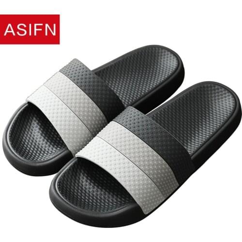 ASIFN 2021 New Mens Slippers Sandals Beach Casual Home Home Non-slip Indoor and Outdoor Men Couple Bath Slides Ladies Shoes