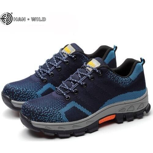 Spring Summer Work Shoes Men Fahion Mesh Breathable Steel Toe Casual Boots Labor Insurance Mens Safety Shoe