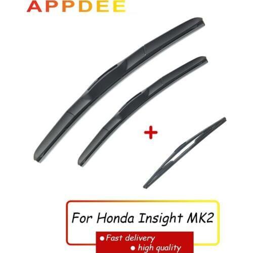 APPDEE Wiper Front & Rear Wiper Blades Set For Honda Insight MK2 2009-2014 Windshield Windscreen 26"16"16"