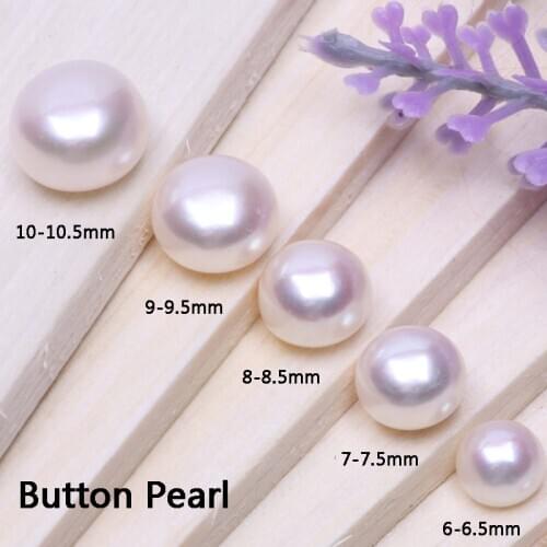 Natural White Pearl Mussel Steamed Bread Shape Pearl 6-11 mm Loose Pearl Jewelry Earrings DIY Bead Wholesale Button Pearls