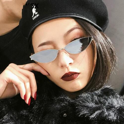 2018 new fashion sunglasses Women metal retro colorful transparent small colorful Cat Eye Sunglasses UV400