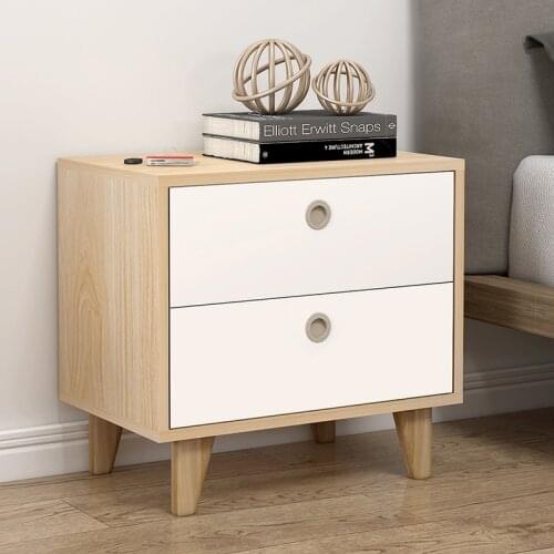 2021 New Solid Wood Legs Nordic Style Bedside Cabinet Simple Locker Simple Bedroom Bedside Cabinet Nightstand Bedroom Furniture