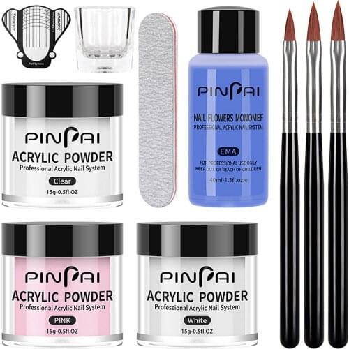 New Acrylic Nail Kit Acrylic Powder and Liquid Set Nail Art Crystal Powder Liquid Monomer for Acrylic Nails Extension Carving