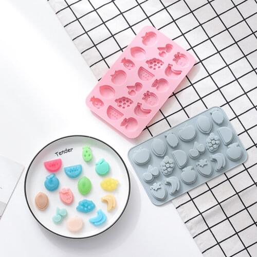 Various fruit cake fudge silicone mold DIY chocolate candy mold fruit ice tray kitchen baking cake decoration tool