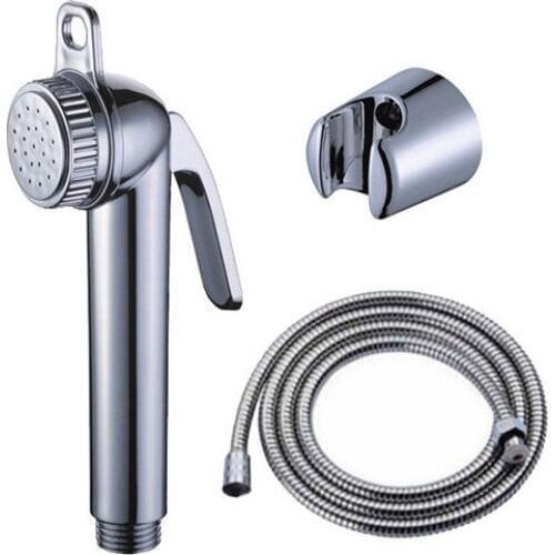 Toilet Hand Held Bidet Sprayer kit with 1.2m Hose and ABS Bracket Holder Chrome Finished Wall Mounted