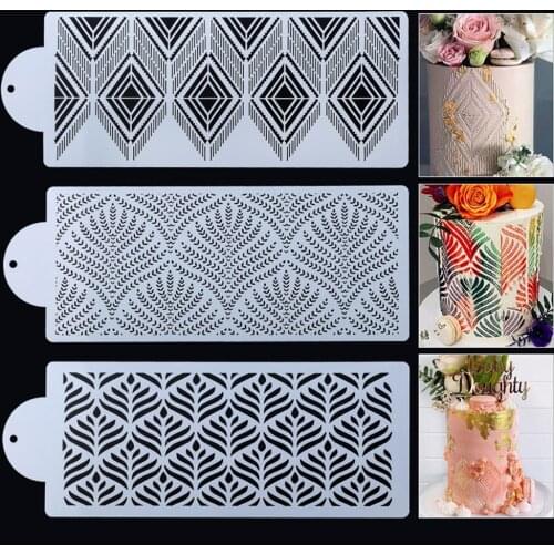 DIY Style Plastic Sugar Sieve Mold Fondant Printing Stencil Hollow Wedding Cake Stencil Edge Decoration Template Baking Tools