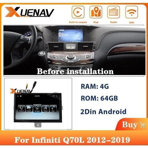 2 Din Car DVD player For Infiniti Car radio tape recorder head unit multimedia player For Infiniti Q70L 2012-2019 Car GPS radio
