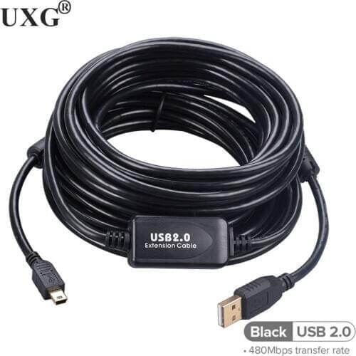 Super long 10M 15M 20M USB2.0 to Mini USB Charging extension cable For Canon Nikon Sony SLR camera online shooting data cable