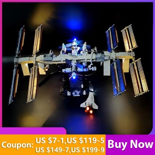 LED lights only) LED light Set Kit For 21321 International Space Station Toys Building Blocks kids christmas