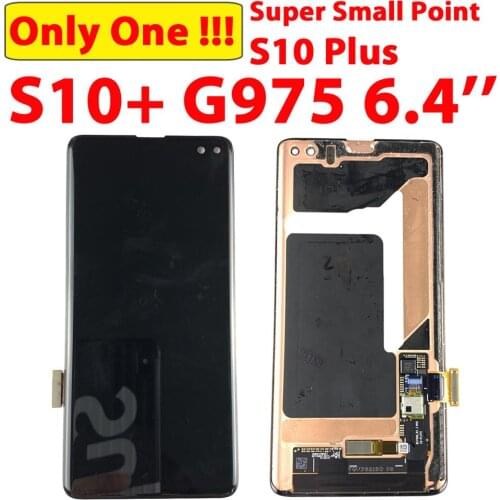 Test AMOLED Used Supler Small Pixel For Samsung S10+ G975 LCD Display Touch Screen Digitizer S10 Plus G975W G975U G975F No Burn