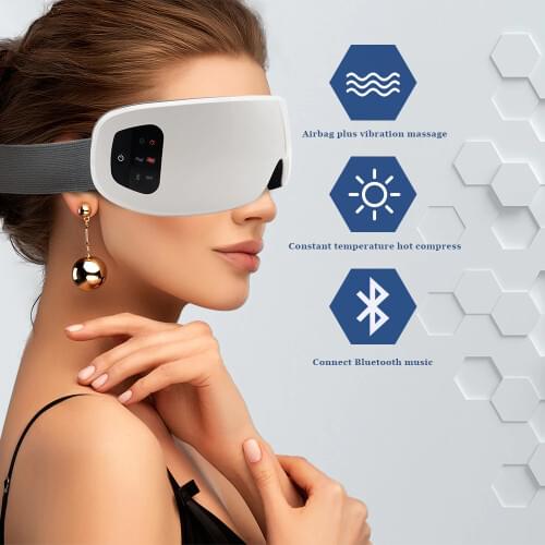 Ultra thin Ultra-Light Smart Eye Massager 4D Airbag Massage Travel Rest Relax Eye Glasses Bluetooth Music Hot Compress Eye Mask