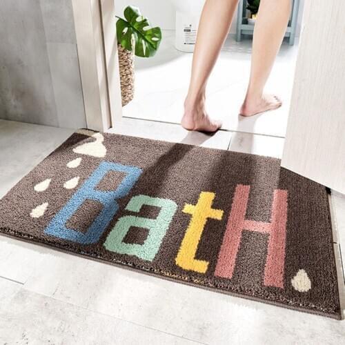 High Quality Plush Bathroom Carpet Bath Rug Outdoor Shower Room Rugs Bathroom Floor Mat Toilet Anti-slip Door Mat