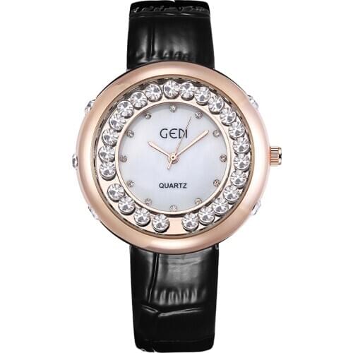 Womens Watches Top Brand Fashion Luxury Dress Genuine Brown Leather Waterproof Wristwatch for Lady Montre Femme Free Shipping