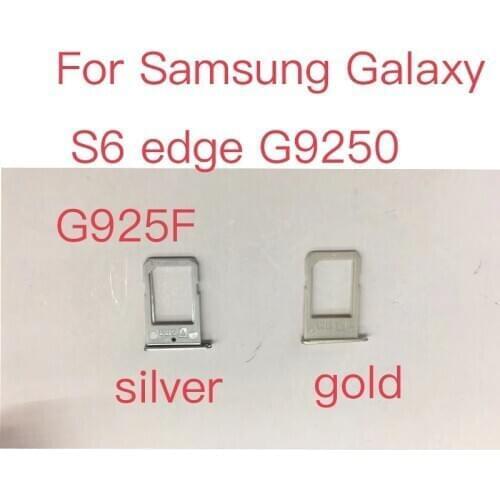 10 Pcs Replacement Parts for Samsung Galaxy S6 edge G9250 G925F SIM Card Slot Tray Holder Spare Parts Silver/Gold/Gray