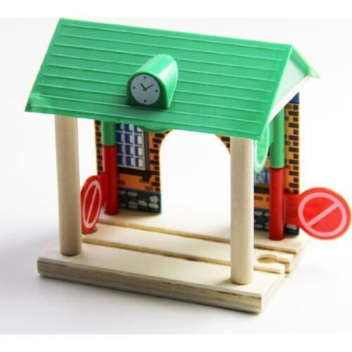 Track Accessories Train Station Docking Station Scene P119 Freeshipping Wood > 3 Years Old Certificate for Wood and Electric Car
