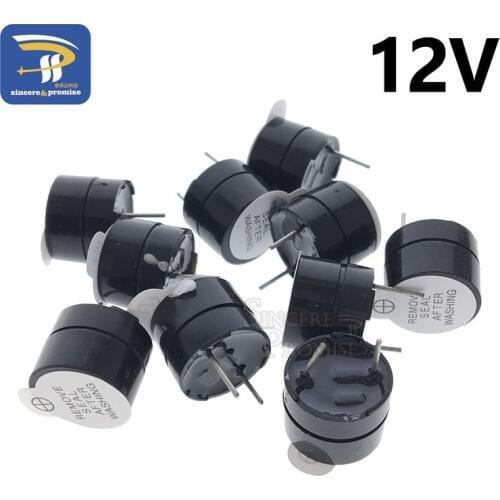 10pcs 12v Active Buzzer Magnetic Long Continous Beep Tone Alarm Ringer 12mm MINI Active Piezo Buzzers Fit For Computers Printers