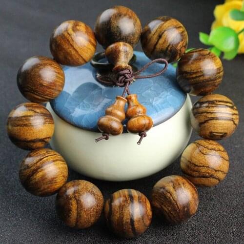 Flower Qi Nan Bracelet Raw Wood Tiger Skin Pattern Natural Fragrance