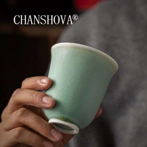 CHANSHOVA 100/120ml Traditional Chinese Style Crackle Random Texture Ceramic Tea cup Coffee Cup China Porcelain H489
