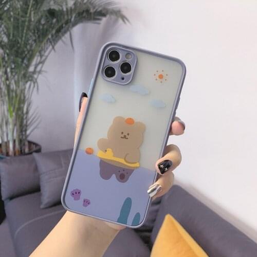 Phone case mobile shell for iphone11 XR XS 7/8/SE 2020 11pro Xs 7p/8plus X/Xs 12 12pro/max 12mini ins cute girl bear