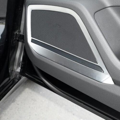 Stainless Steel Door Audio Speaker Frame Decoration Cover Trim For Audi A6 C8 2019 2020 Car Styling Interior Accessories