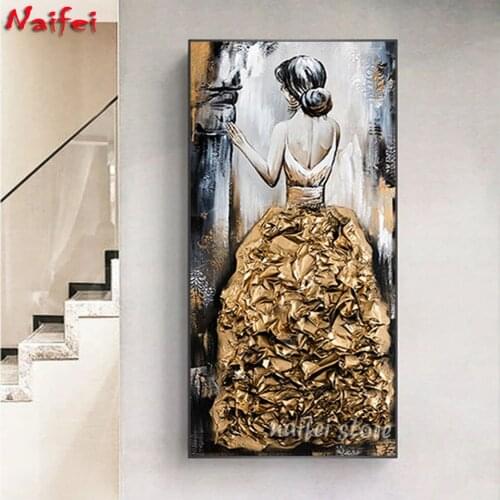 Hot Product 5D DIY Diamond Painting woman Embroidery Retro Beauty back Full Square Rhinestone Mosaic Cross Stitch Home Decor