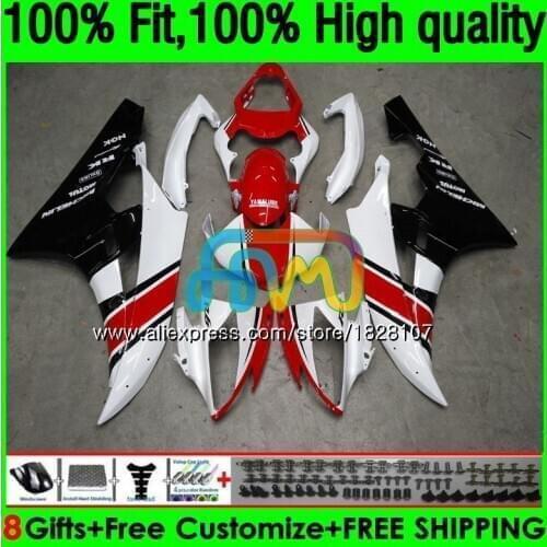 Injection For YAMAHA YZF R 6 YZF 600 YZF-600 YZFR6 06 07 53BS.27 YZF R6 06-07 600CC YZF600 Red white YZF-R6 2006 2007 Fairing