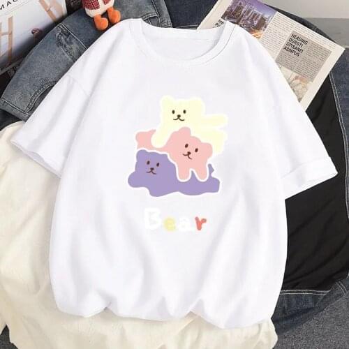 Summer Cotton Oversized T-shirts Harajuku y2k Japanese Cute Cartoon Anime Ulzzang Loose Kawaii Short Sleeved T-Shirt Women Tops